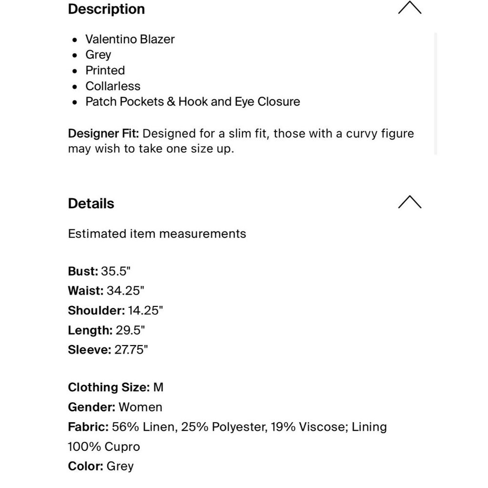 Valentino Authentic Black White Linen Long Sleeve Blazer Jacket US 10 IT 44 M - Picture 4 of 9